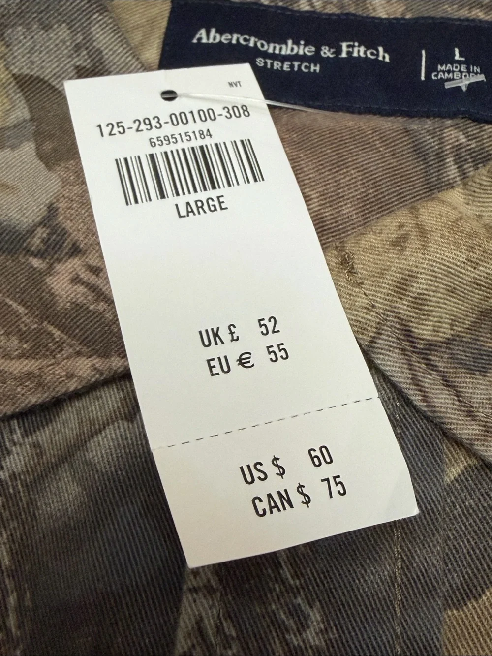 🆕 Abercrombie & Fitch Brown Camo Button-Up Shirt Jacket